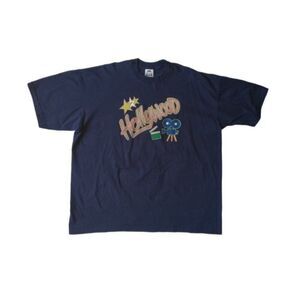 Pro Club Vintage Navy Blue Cotton Hollywood Graphic Print Tee Unisex Adult 3XL